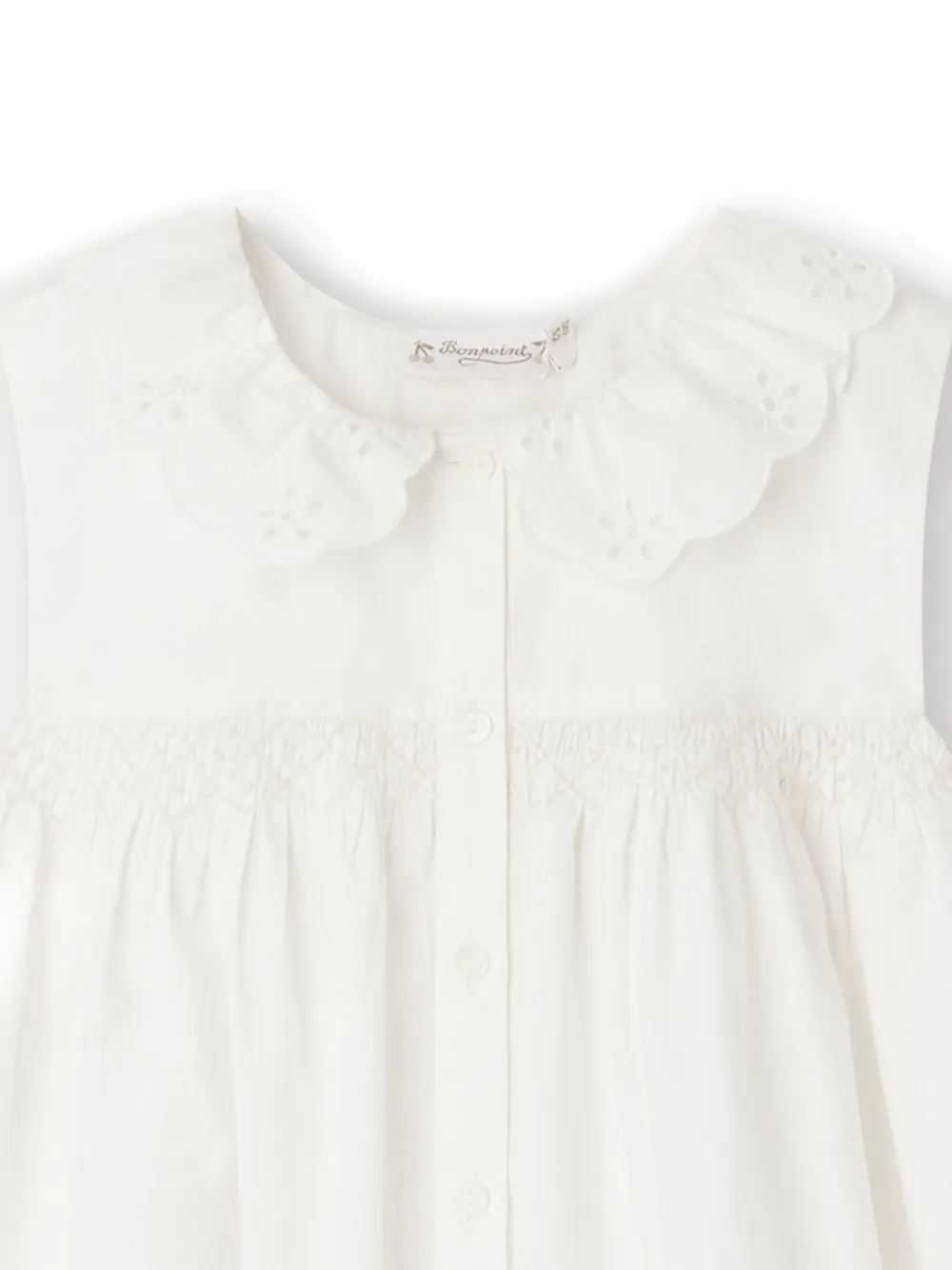 Bonpoint Faye Sleeveless Cotton Blouse In White
