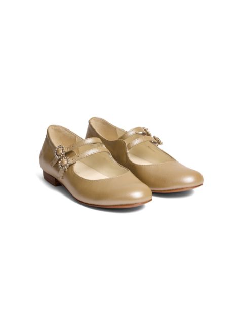 Bonpoint Tam metallic leather ballerinas