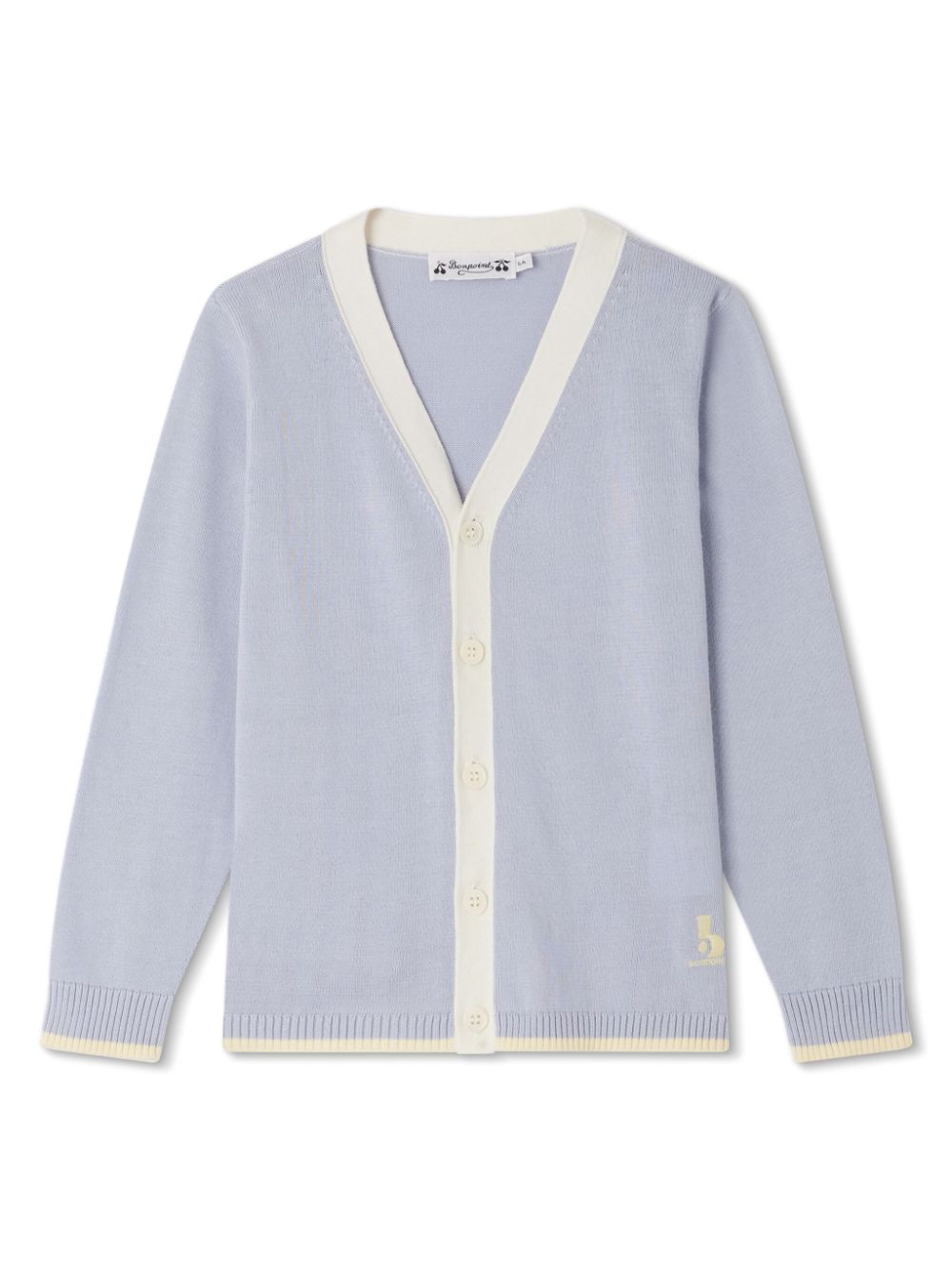 Bonpoint Kids' Fabiano Cotton Cardigan In Blue