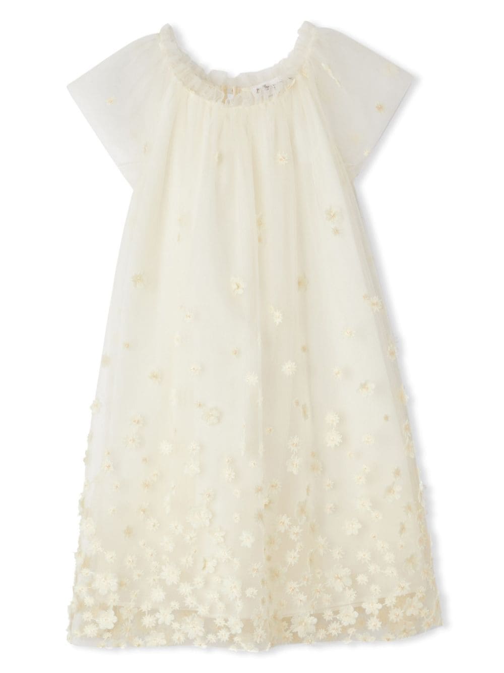 Bonpoint Kids' Charlotte Floral-embroidery Dress In Neutrals