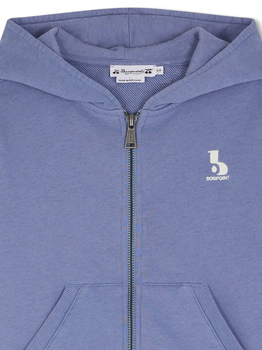 Bonpoint Hoodie met geborduurd logo en rits Blauw