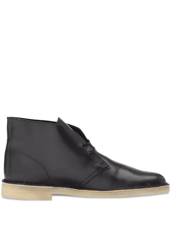 clarks desert boots black leather
