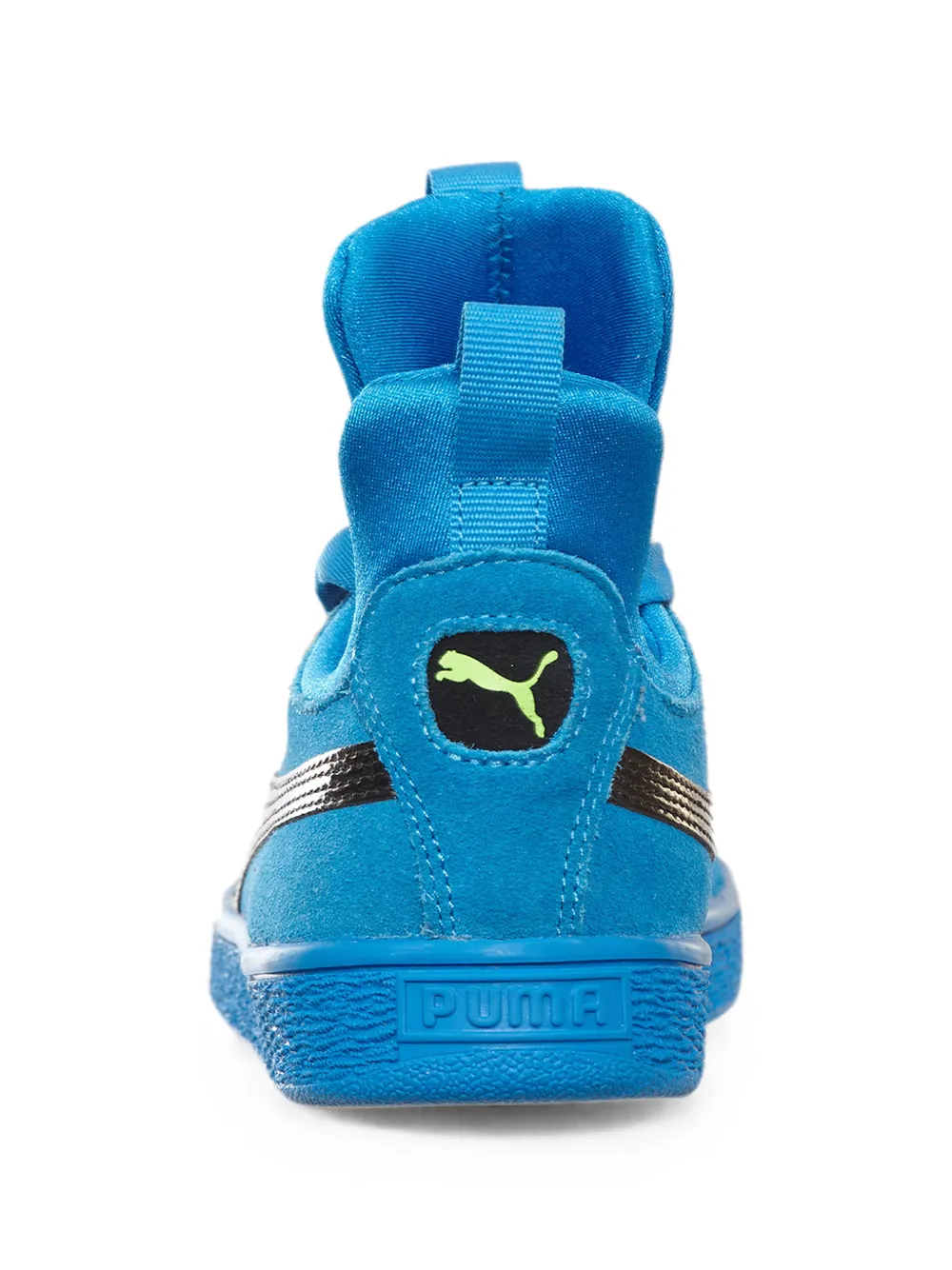 Puma Kids Suede Fierce patent-block lace-up sneakers Blauw