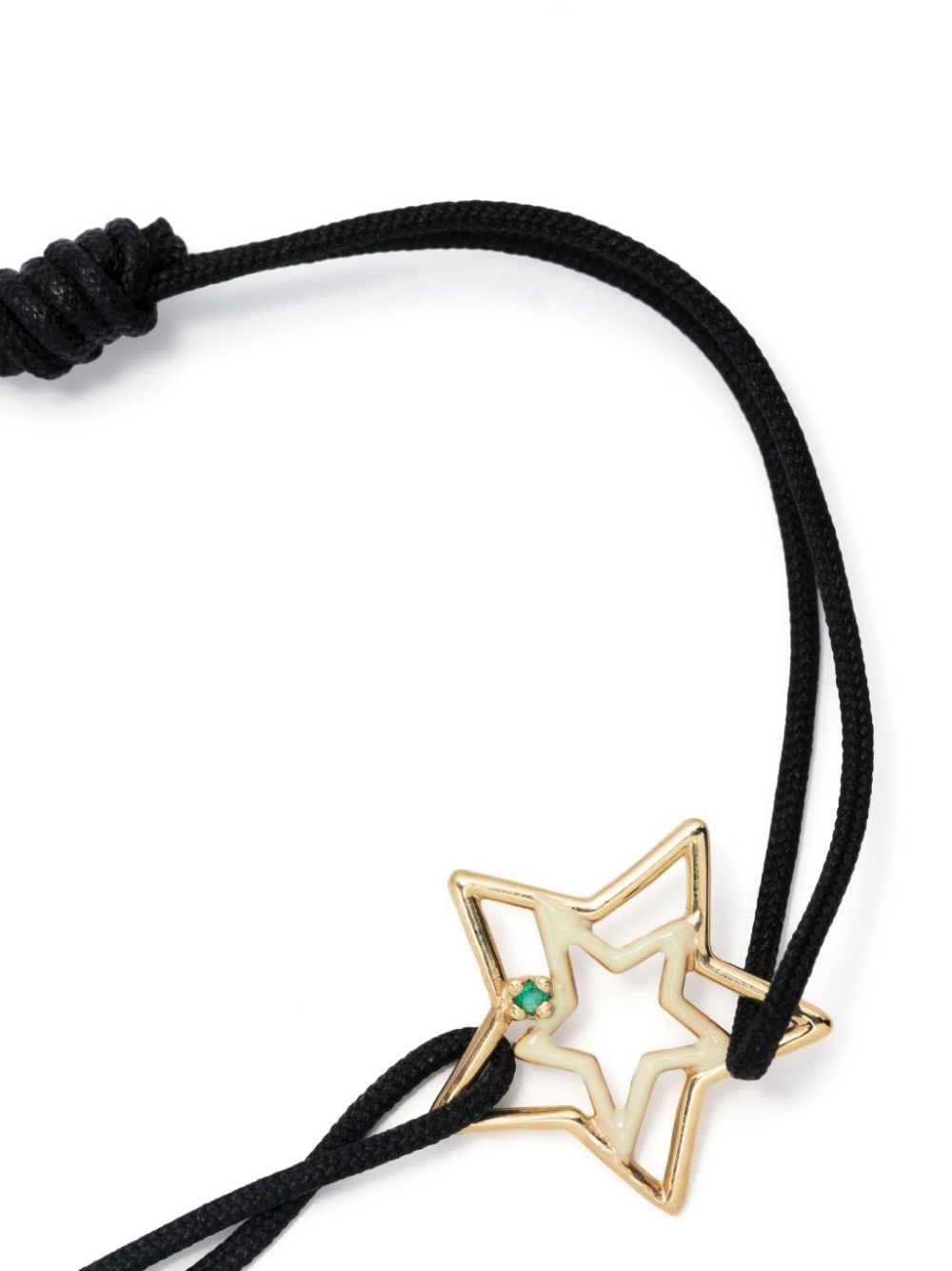 Shop Aliita 9kt Yellow Gold Estrella Emerald Bracelet In Black