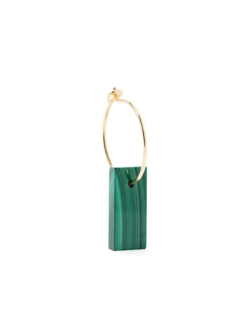 Aliita 18kt yellow gold Diaspro malachite earring