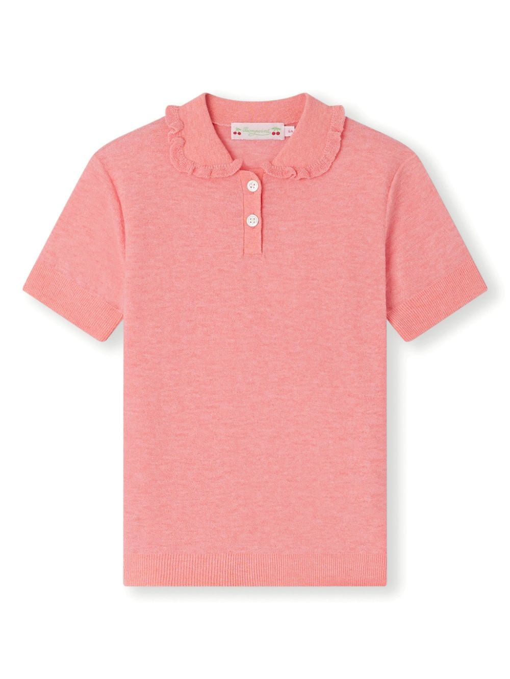 Bonpoint Poloshirt met ruchekraag Roze