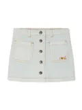Bonpoint Gretel logo-embroidered denim skirt - Blue
