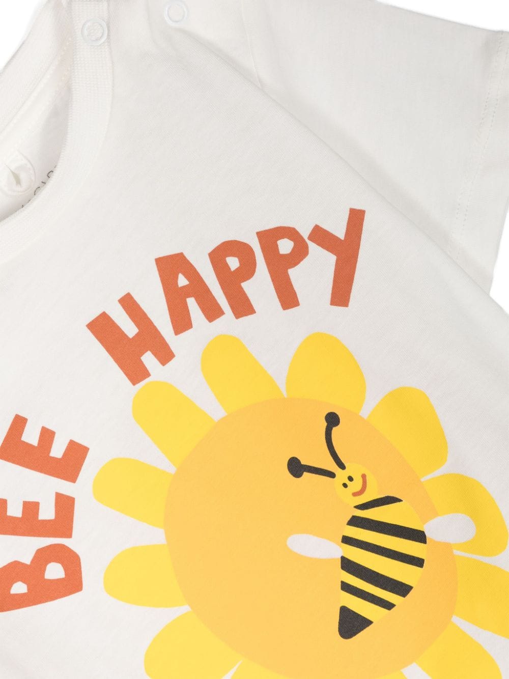 Shop Stella Mccartney Bee Happy-print Cotton T-shirt In Neutrals