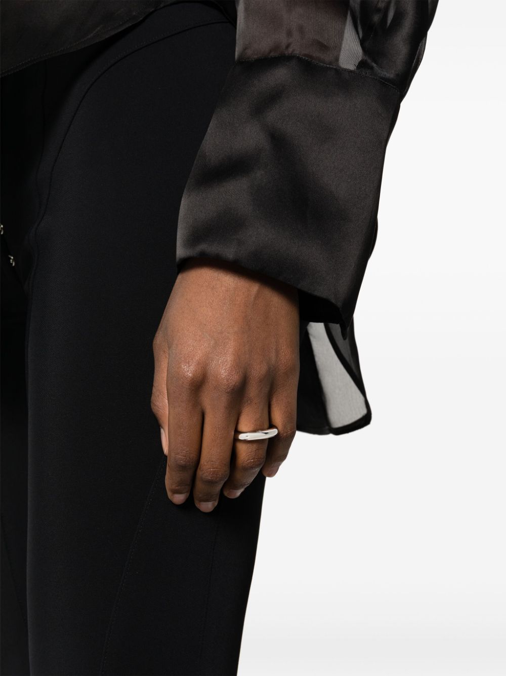 Image 2 of MM6 Maison Margiela numbers-motif square ring
