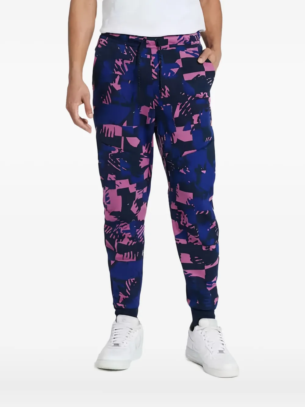 Nike abstract-print track pants | Blue | Image 1