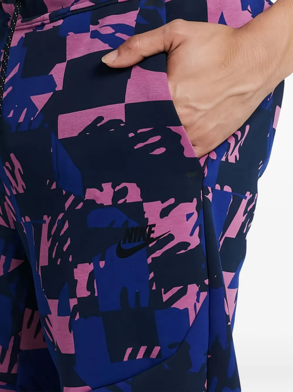 Nike Abstract-print Track Pants In Blue