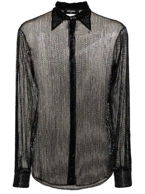 DSQUARED2 70's beaded tulle shirt