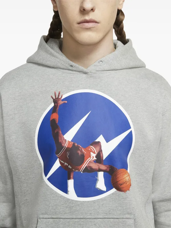 NIKE AS M J FG FLC PO IMAGE HOODIE - ジョーダン フラグメント Jordan Fragment Image Hoodie | Grey | FARFETCH