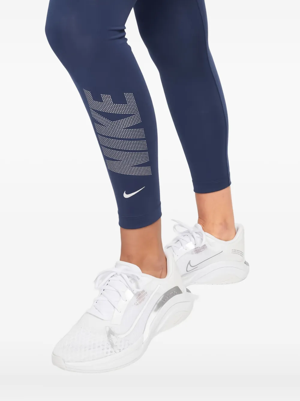 Nike Graphic-print 7/8 Leggings In Blue