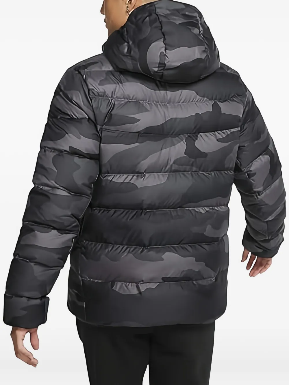 Nike down-fill camouflage puffer jacket Zwart