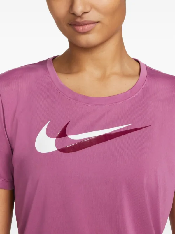 nike swoosh running top pink