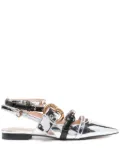 PINKO rhinestone-embellished ballerina shoes - Silver