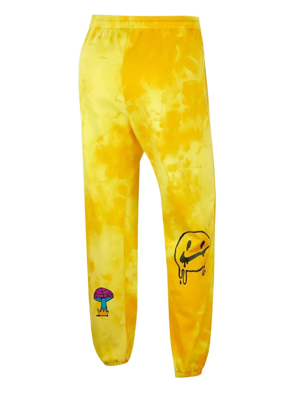 Nike Tie-dye Graphic-print Sweatpants In Yellow