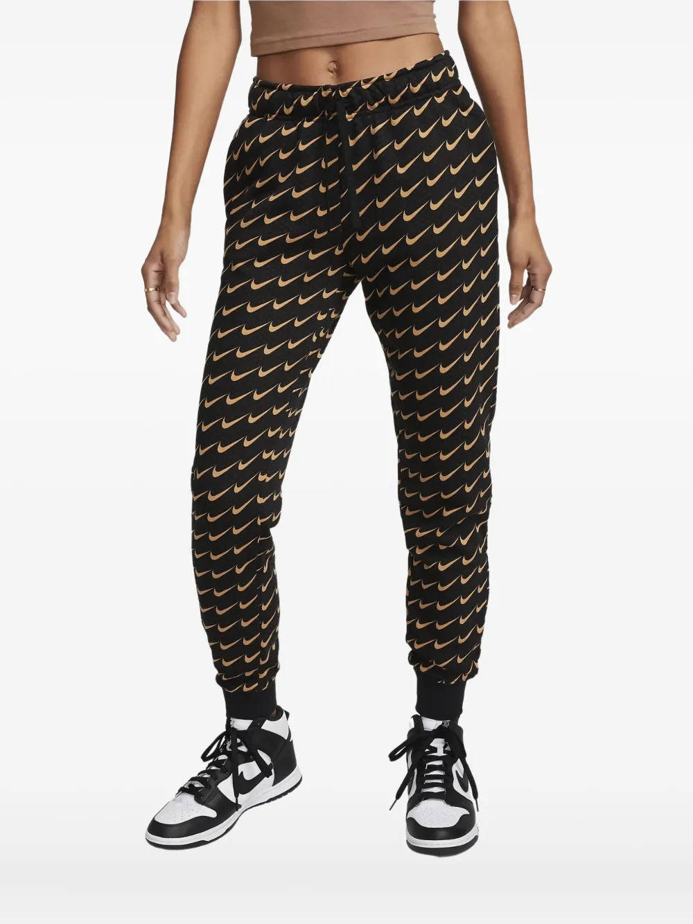 Nike Monogram Mid-rise Track Pants In Black