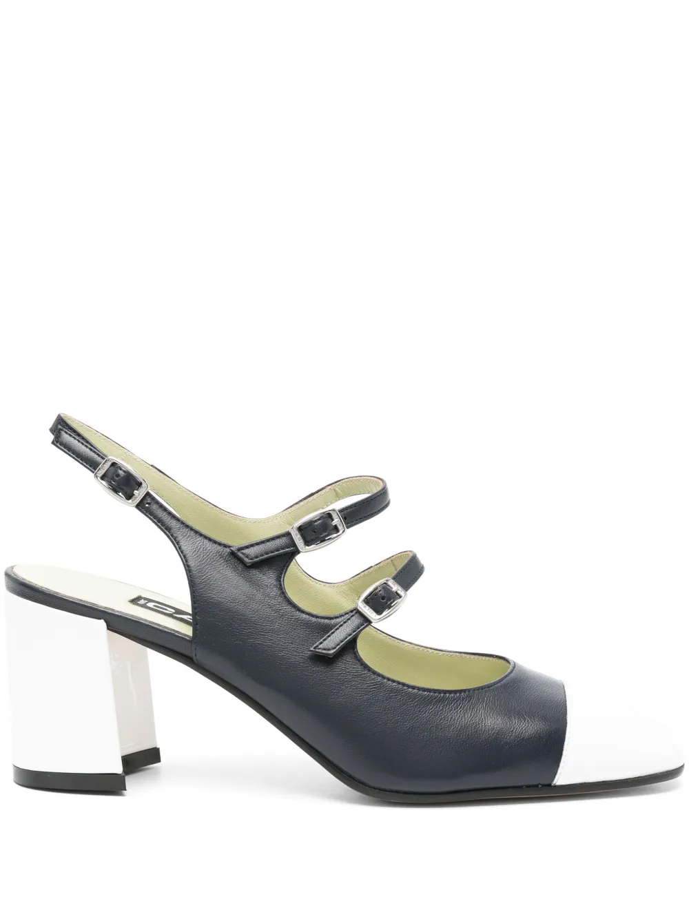 Carel Paris Papaya Leather Slingback Pumps In Blue