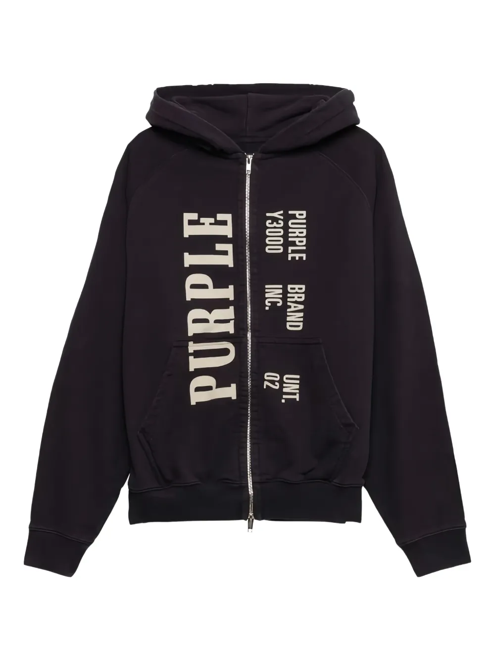Purple Brand Relic 2wayジップ パーカー - ブラック Purple Brand Relic 2wayジップ パーカー - ブラック