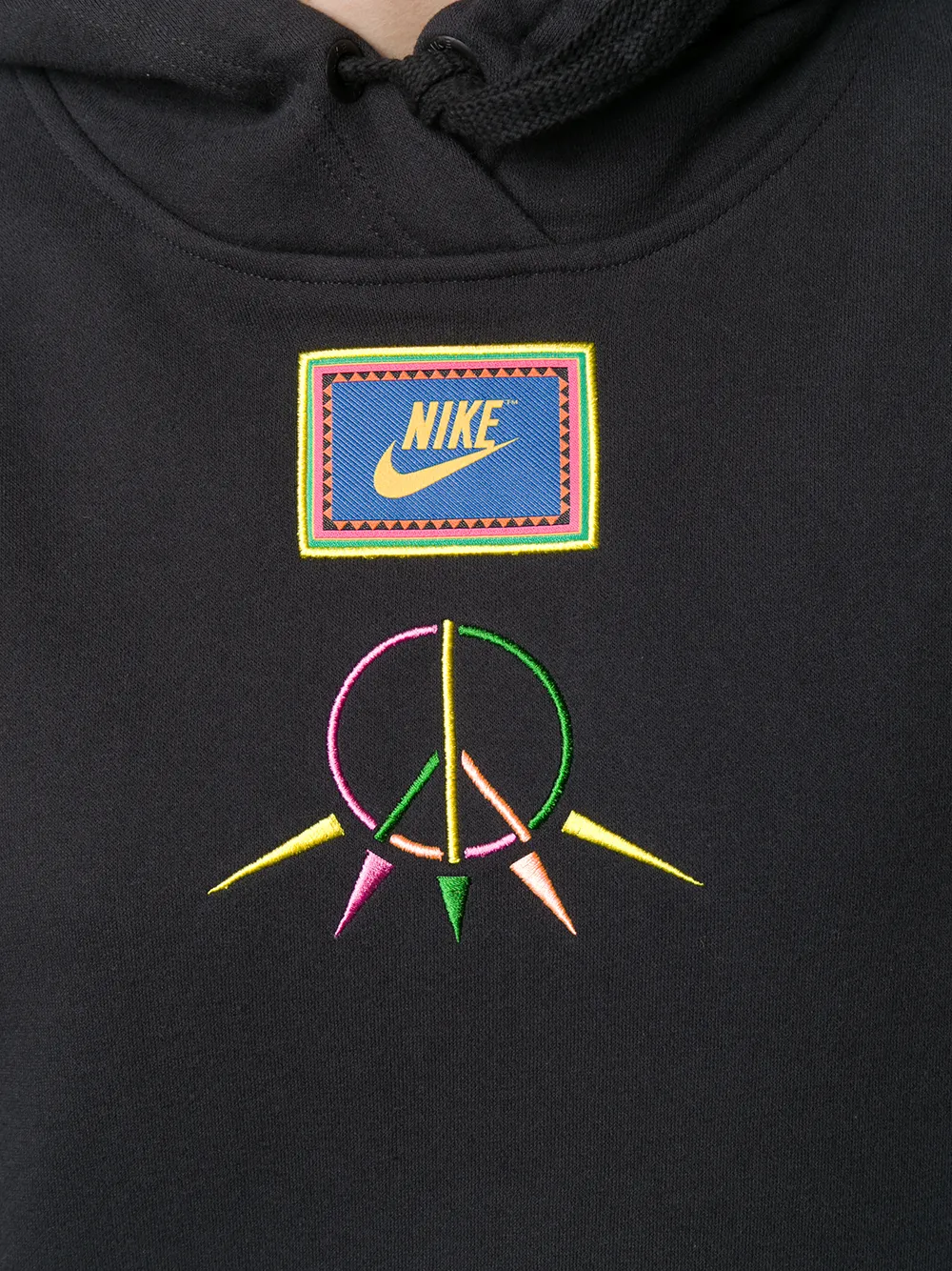 Nike NSW Fleece Hoodie 010 BLACK GREEN SPARK