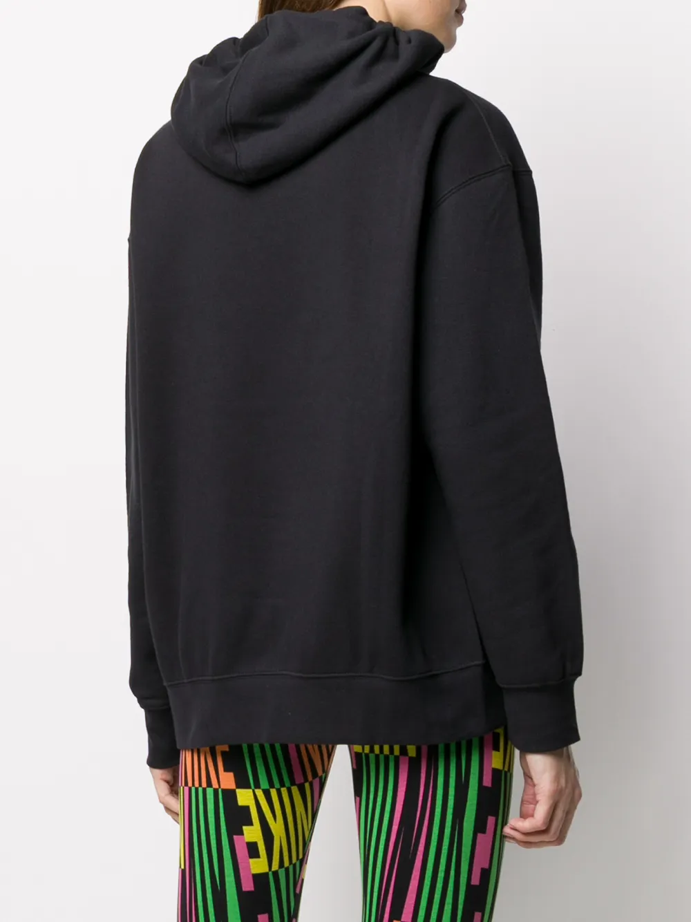 Nike NSW Fleece Hoodie 010 BLACK GREEN SPARK