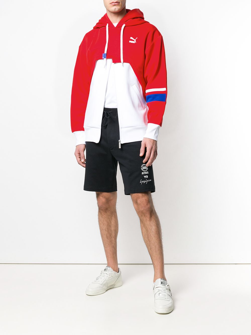 PUMA tweekleurige hoodie - PUMA WHITE-PUMA RED