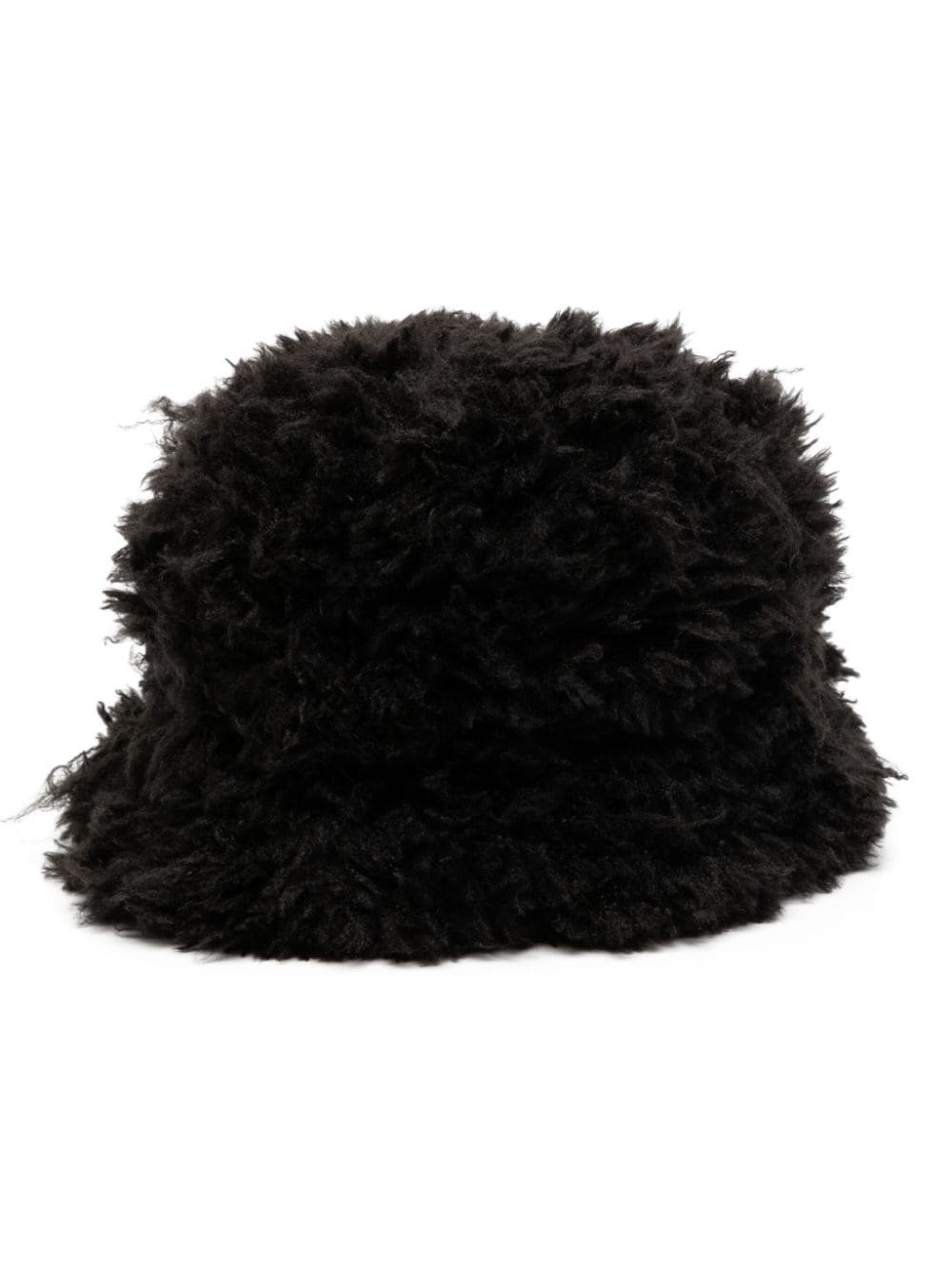 faux-fur cotton bucket hat
