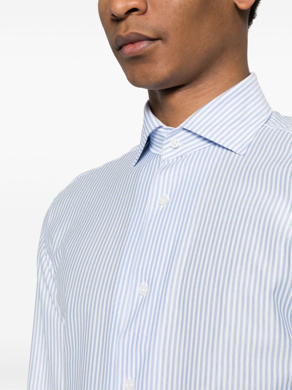 Shop Boggi Milano Vertical-stripe Shirt In Blue