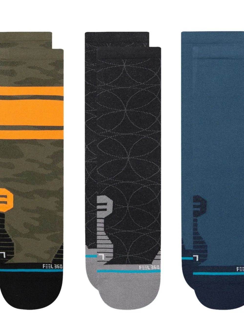 Stance camo-print socks (pack of three) | Green | Image 1