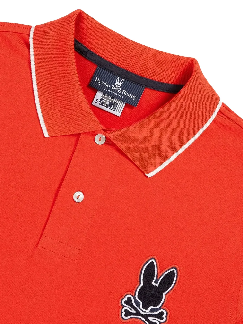 Psycho Bunny Patchin chenille bunny polo shirt - Oranje