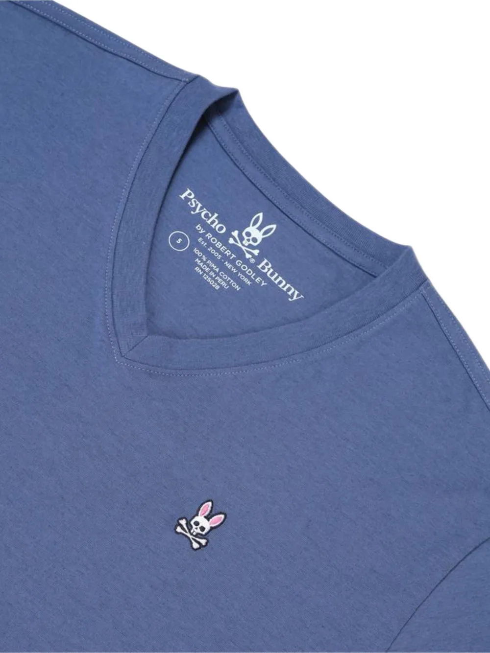 Psycho Bunny T-shirt met V-hals - Blauw