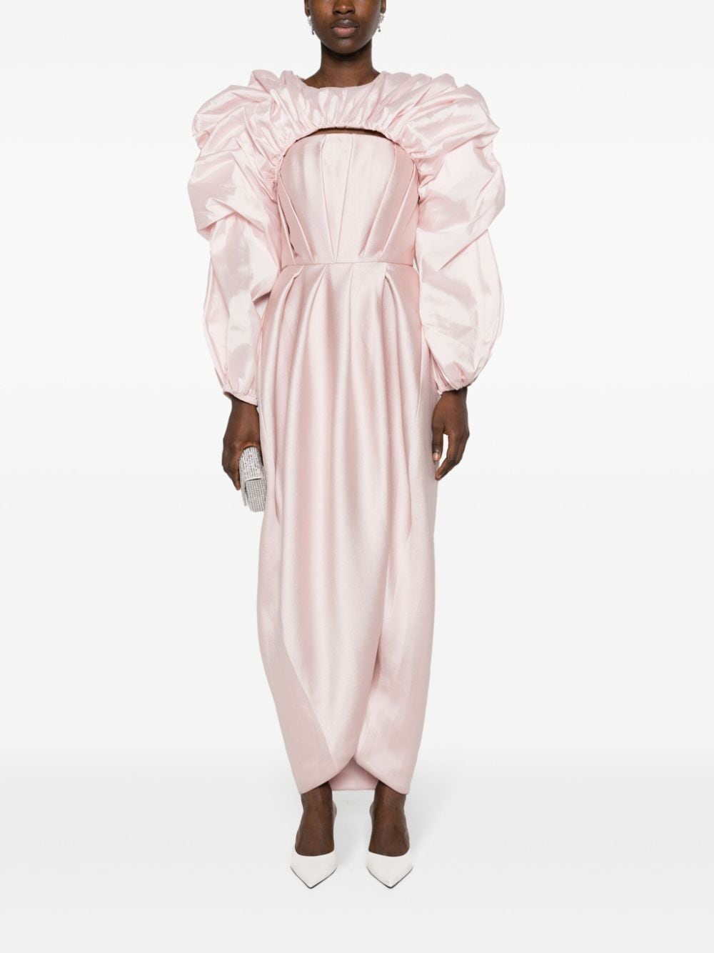 Shop Gaby Charbachy Detachable-layer Tulip Gown In Pink