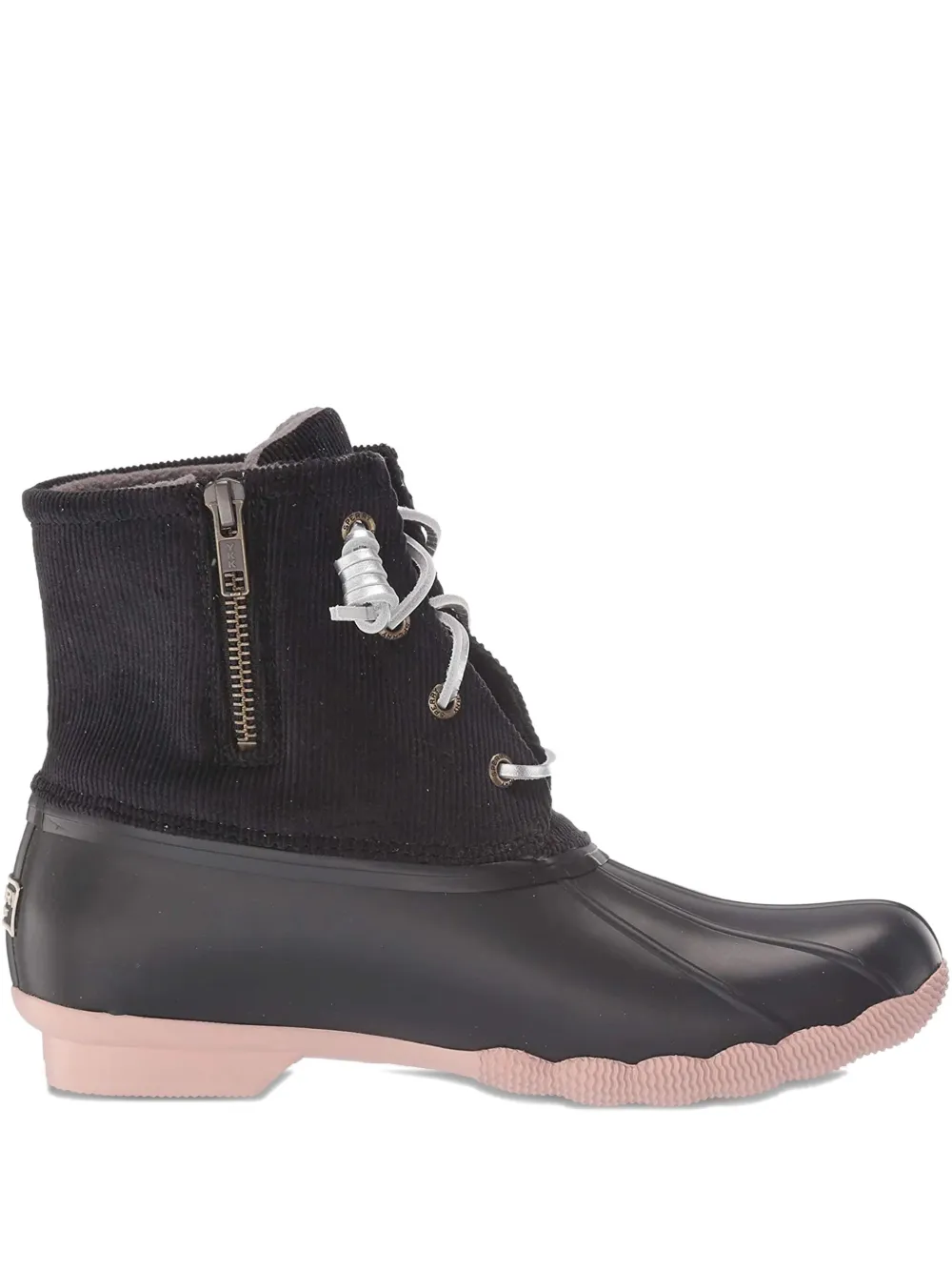 Sperry Saltwater Corduroy Lace-up Boots In Black