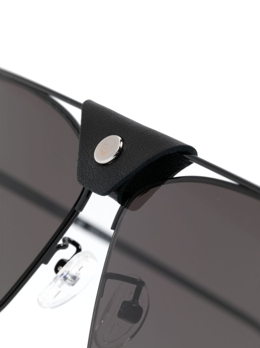 Shop Alexander Mcqueen Top Piercing Geometric-frame Sunglasses In Black