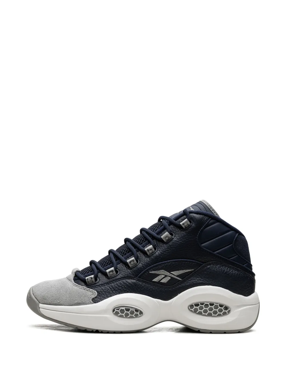 Shop Reebok Question Mid Sneakers In Grey