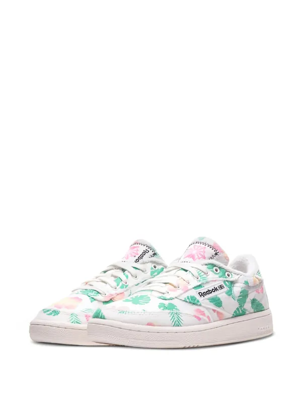 Reebok Club C 85 floral-print Trainers White FARFETCH IN