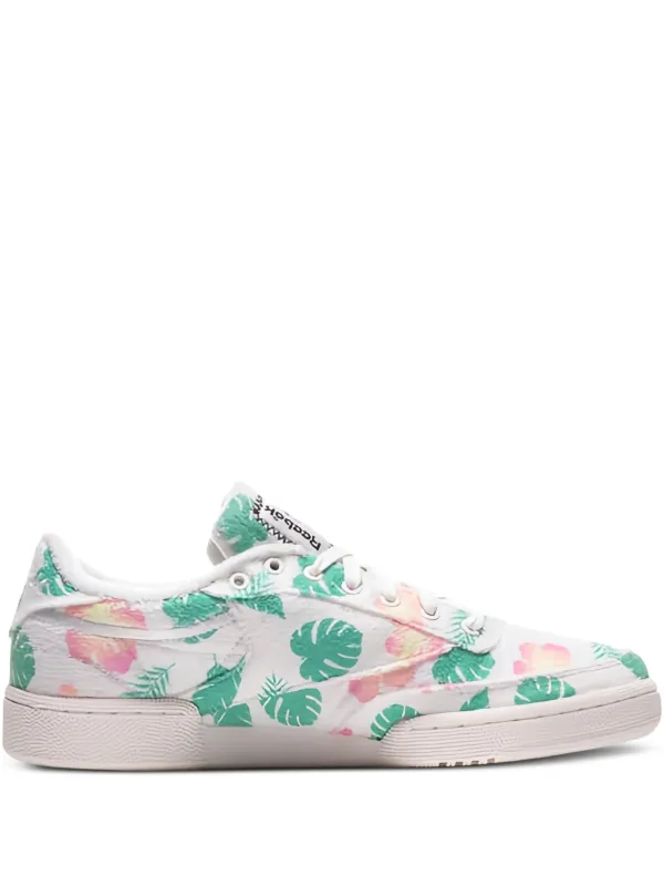 Reebok Club C 85 floral-print Trainers White FARFETCH ID