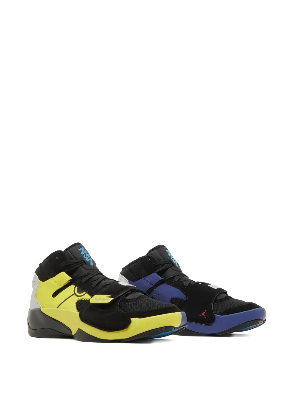 Jordan x Naruto Zion 2 SP "Naruto vs. Sasuke 087 Black Yellow Strike" sneakers Zwart
