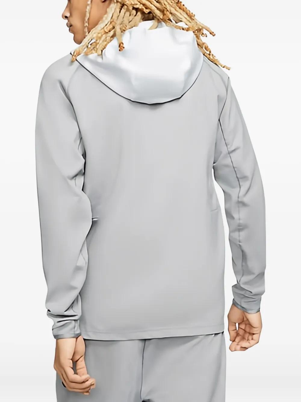 Nike Kangaroo-pocket Full-zip Hoodie In Gray
