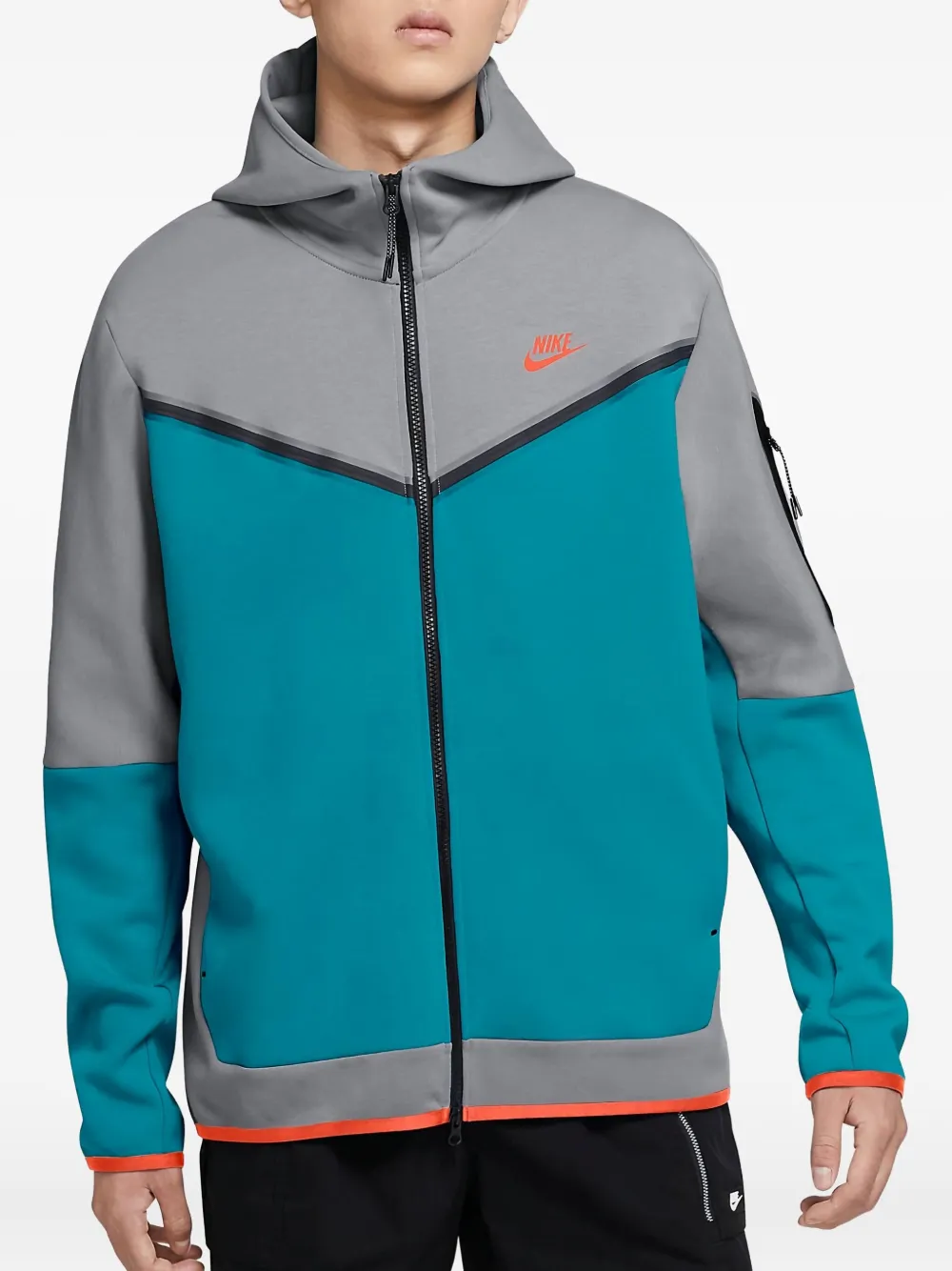 Nike colour-blocked zip-up hoodie | Grey | Image 1
