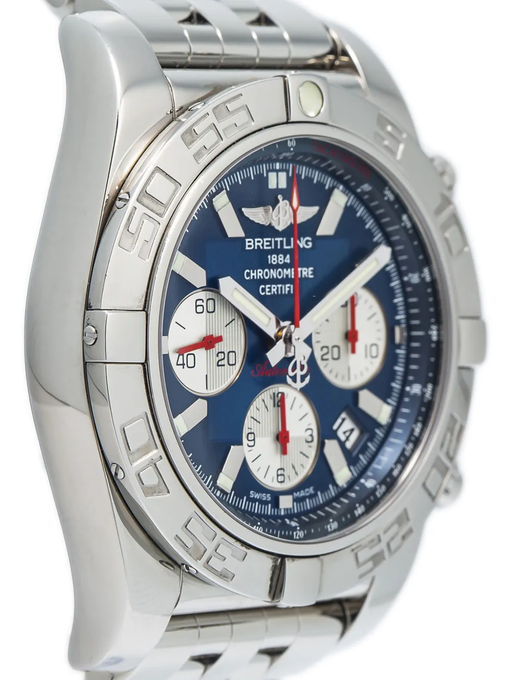 Pre-owned Breitling  Chronomat 44mm In Blue