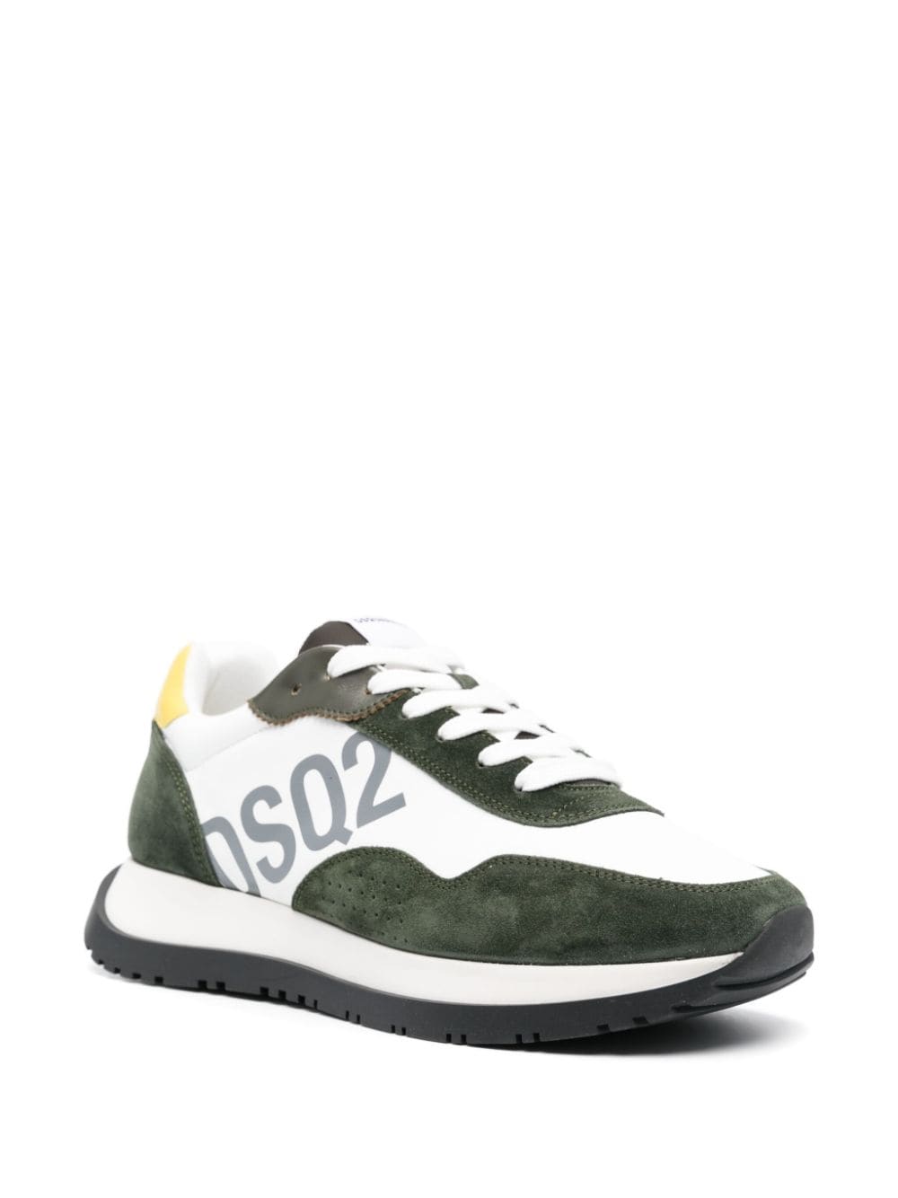 Shop Dsquared2 Running Leather Sneakers In 白色