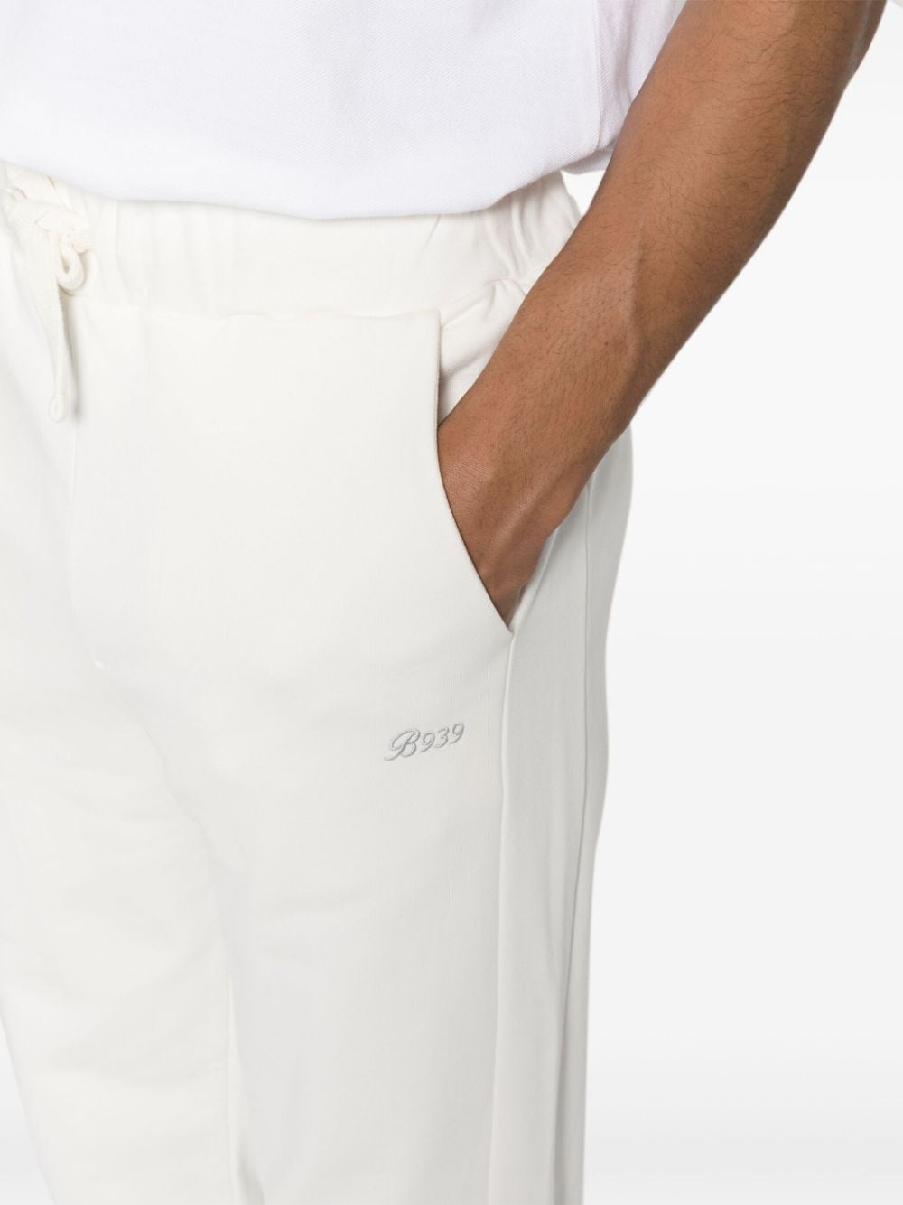 Shop Boggi Milano Logo-embroidered Tapered Track Pants In White