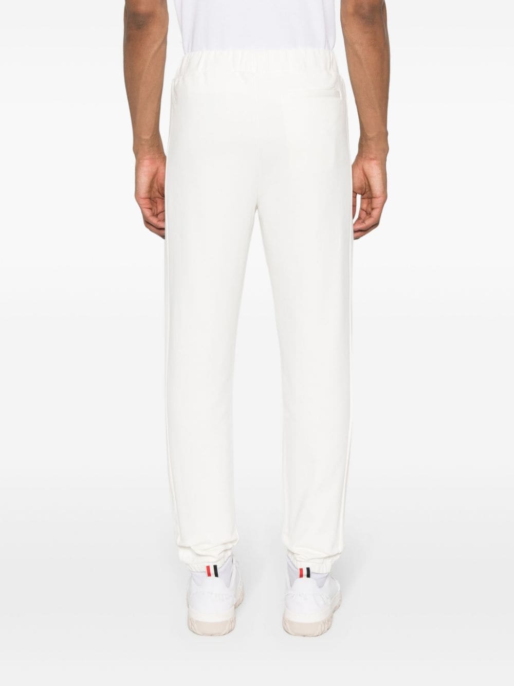 Shop Boggi Milano Logo-embroidered Tapered Track Pants In White