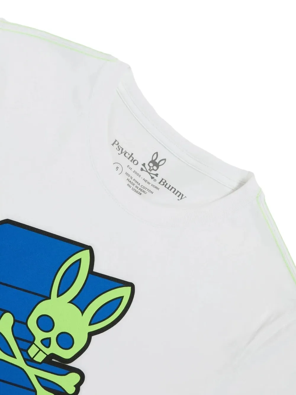 Psycho Bunny logo asher T-shirt - Wit