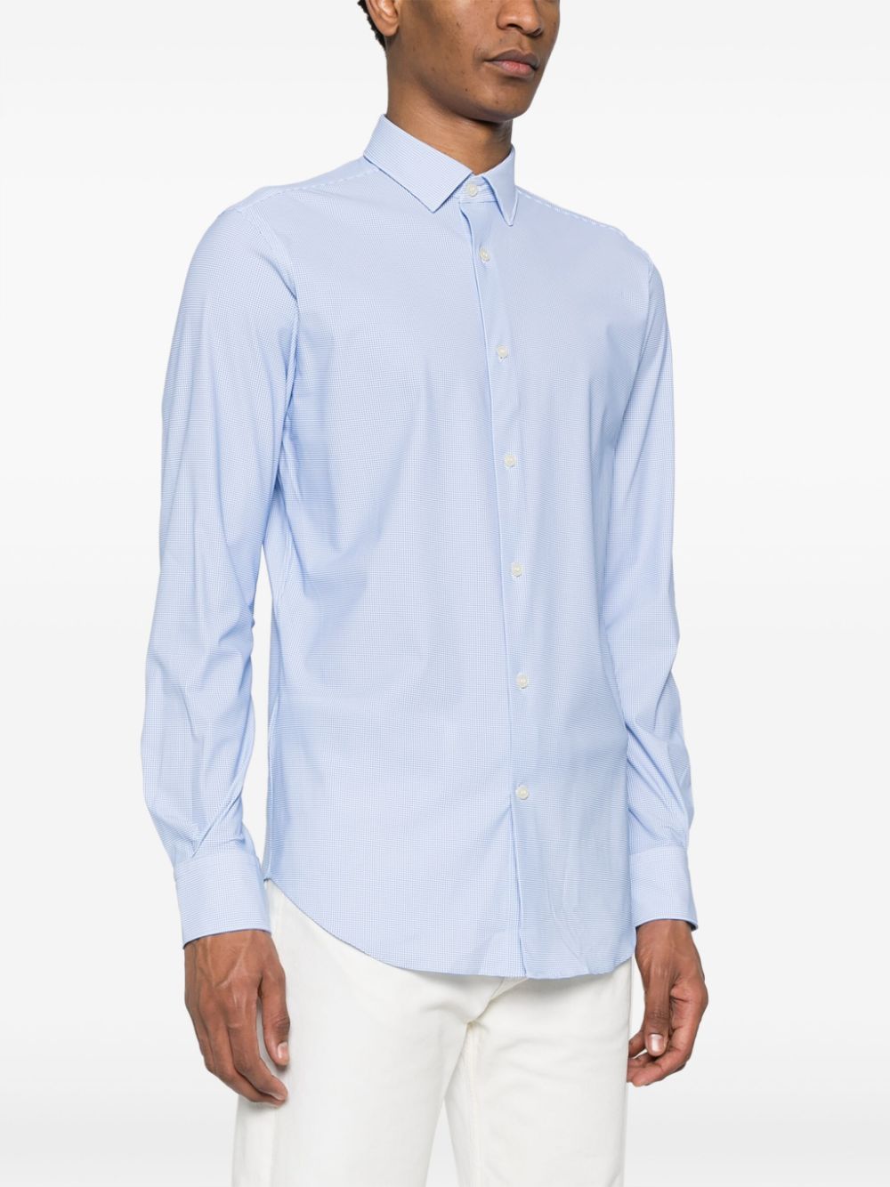 Shop Boggi Milano Geometric-print Shirt In Blue
