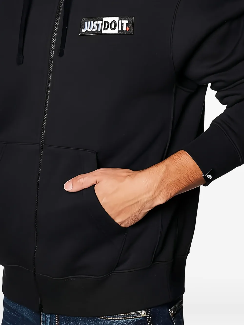 Nike full-zip logo hoodie Zwart