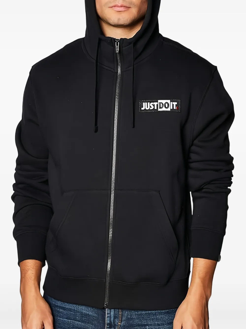 Nike full-zip logo hoodie Zwart